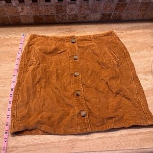 Tan Brown Corduroy Button Mini Skirt YMI Jeans Size 9 Large